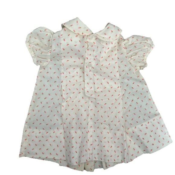 Vintage Baby Girl Tulip Collard Pleated Shirt Size 6-9 Months - Picture 2 of 4